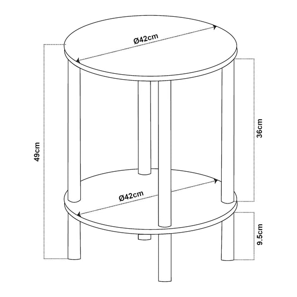 Table d'appoint Ves 49 x 42 cm [en.casa]