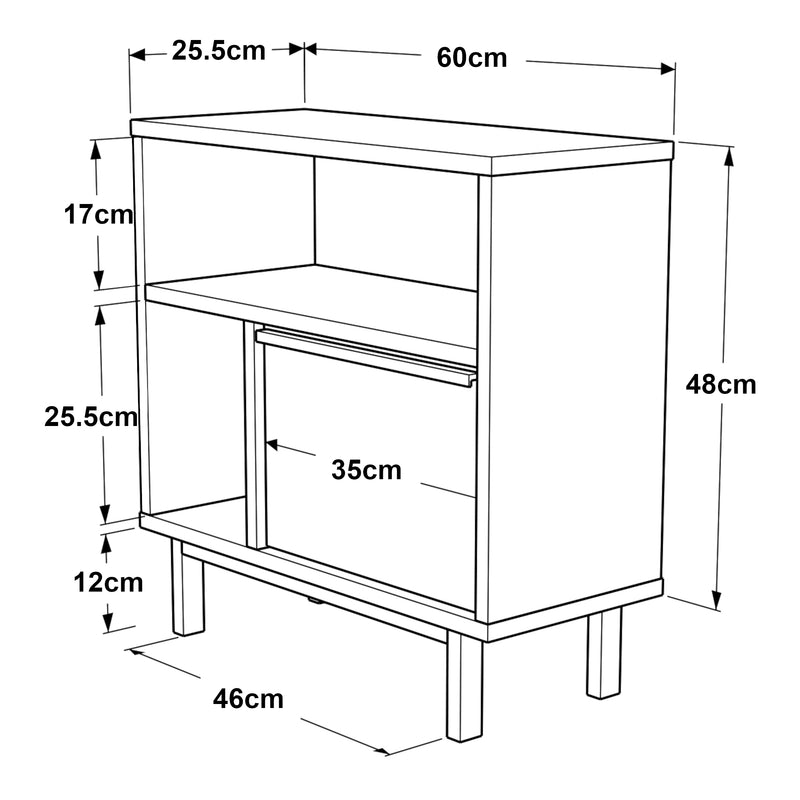 Croquis coté Table d'appoint Vesanto 60 x 60 x 26 cm [en.casa]