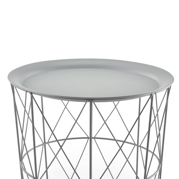 Set de 3 Tables Gigognes Worcester Métal Plateau Amovible  [en.casa] 