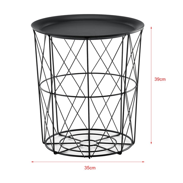 Set de 3 paniers en métal table d'appoint Worcester en.casa