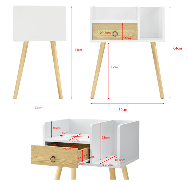 Table de Nuit Gibbston 64x50x36 cm [en.casa] 
