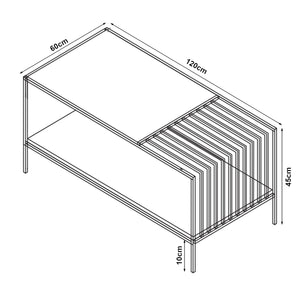 Table basse Pärghos 120x60x45 cm [en.casa]