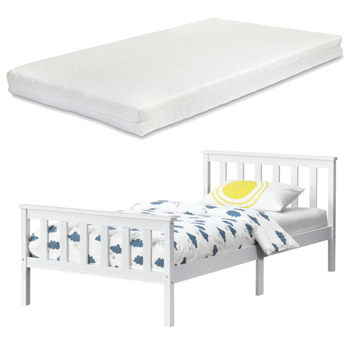 Lit en bois avec matelas en mousse froide, différentes couleurs et tailles en.casa