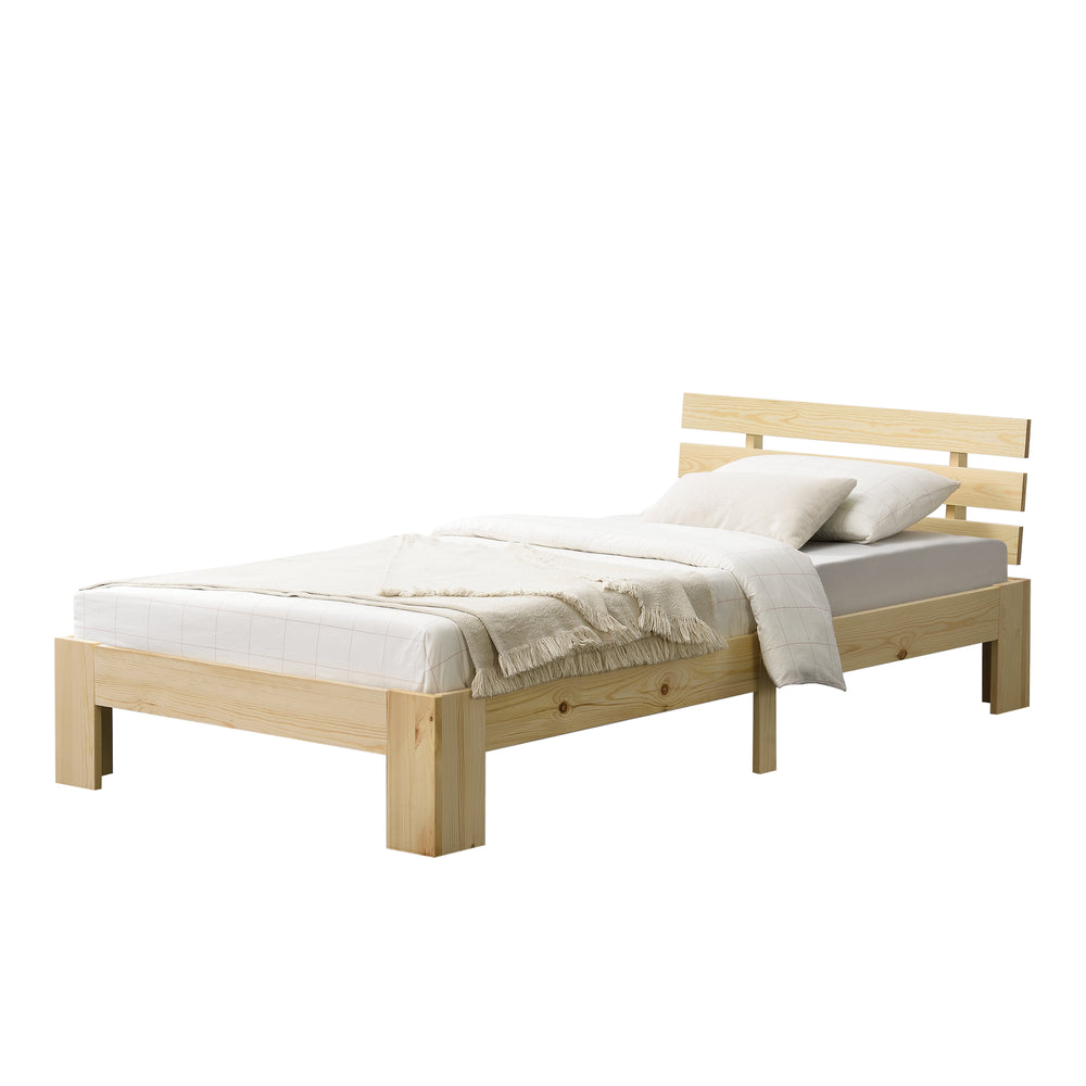 Lit en bois Nivala avec tête de lit, différentes couleurs et tailles en.casa - premiumXL