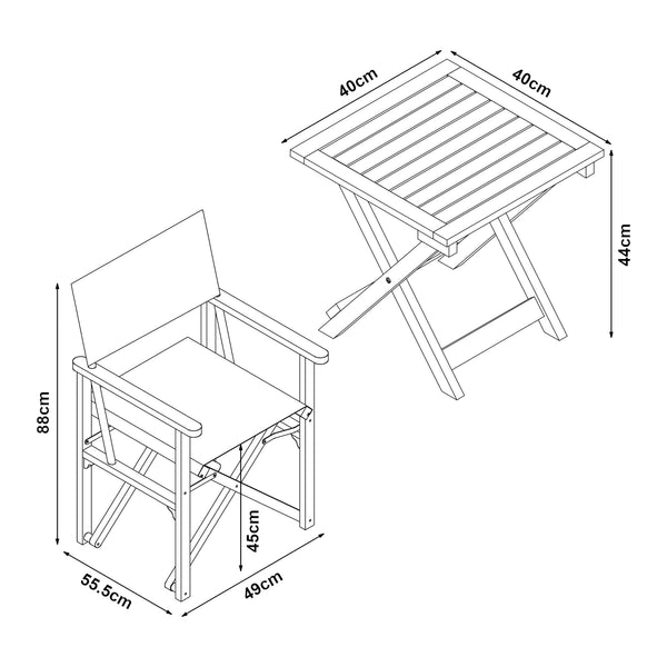Ensemble bistrot Capistrello 3 pièces [casa.pro]