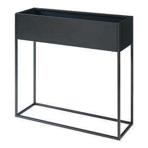 Porte-plantes surélevé Joensuu acier 80 x 80 x 25 cm noir [en.casa]