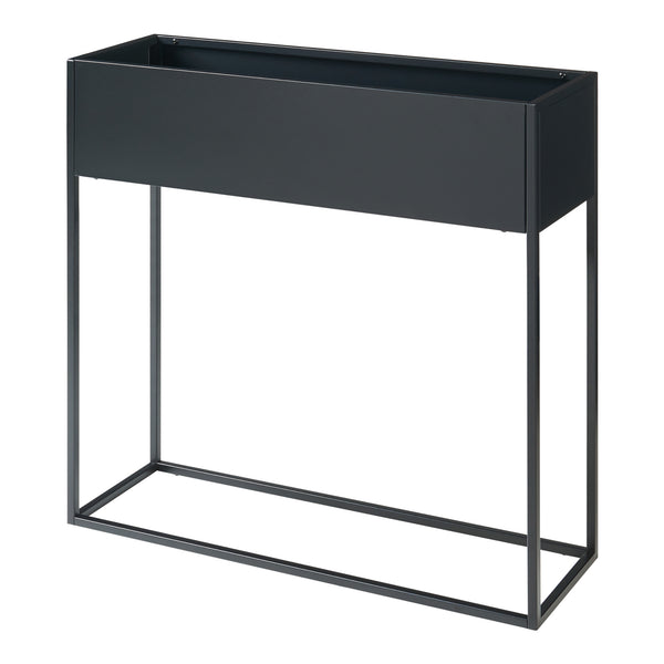 Porte-plantes surélevé Joensuu acier 80 x 80 x 25 cm noir [en.casa]