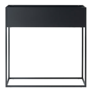 Porte-plantes surélevé Joensuu acier 80 x 80 x 25 cm noir [en.casa]