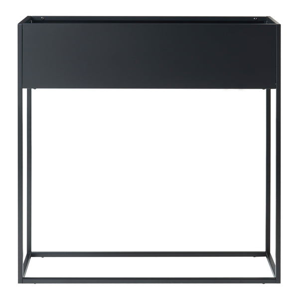 Porte-plantes surélevé Joensuu acier 80 x 80 x 25 cm noir [en.casa]
