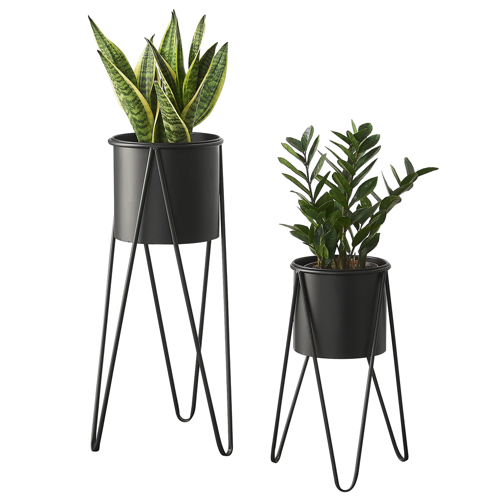 Support de plantes Hedera en lot de 2 métal noir [en.casa] - premiumXL
