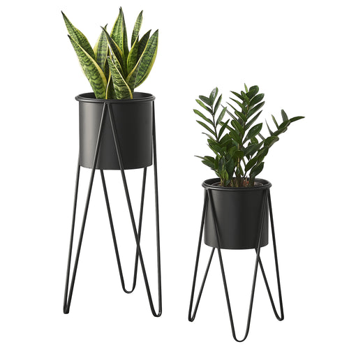 Support de plantes Hedera en lot de 2 métal noir [en.casa] - premiumXL
