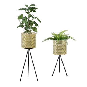 Support de pot de fleurs Mechelen 2 pcs Noir-Doré en.casa