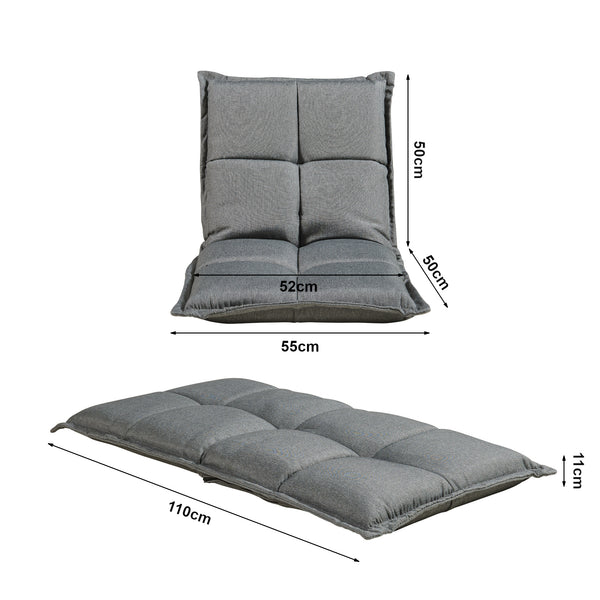 Lot de 2 fauteuils de sol Deinze avec dossier réglable [en.casa]