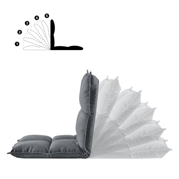 Lot de 2 fauteuils de sol Deinze avec dossier réglable [en.casa]