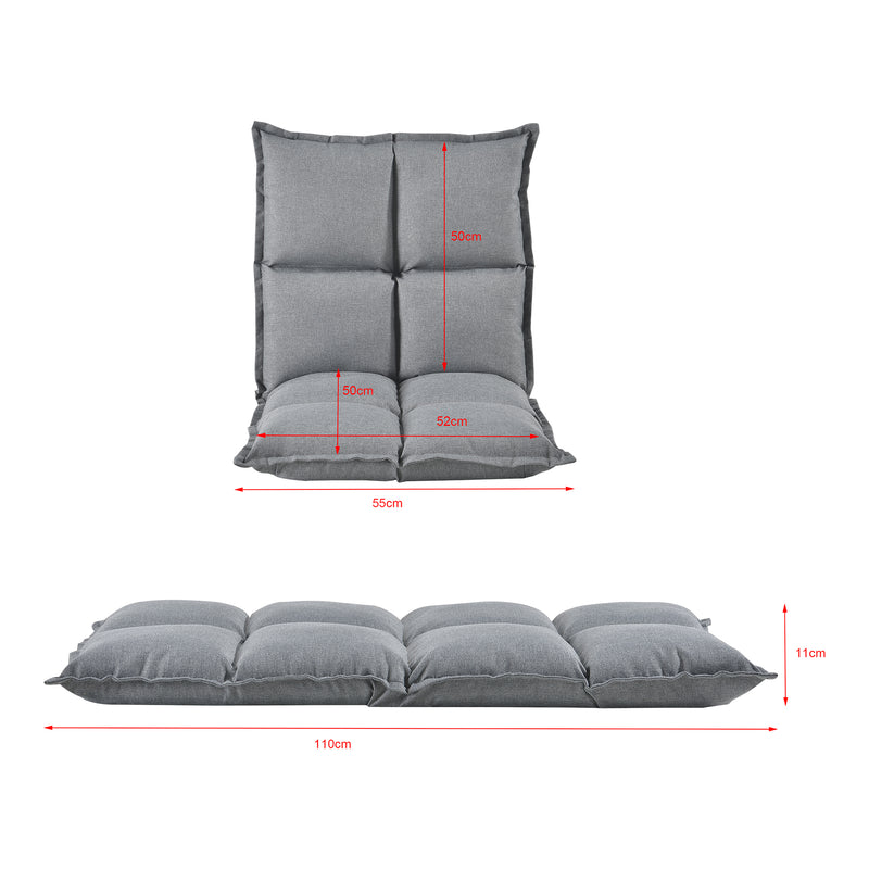 Croquis coté Lot de 2 fauteuils de sol Deinze avec dossier réglable [en.casa]