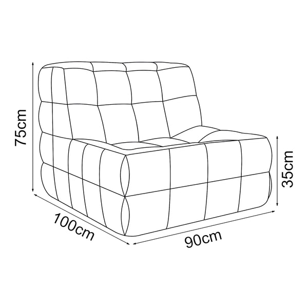 Fauteuil au sol Koskyvn 75x90x100 cm Textile [en.casa]