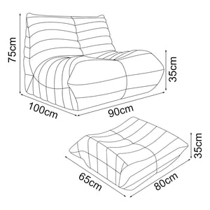 Fauteuil bas avec repose-pieds Kodsø 75x90x100 cm [en.casa]