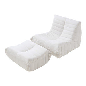 Fauteuil bas avec repose-pieds Kodsø 75x90x100 cm [en.casa]