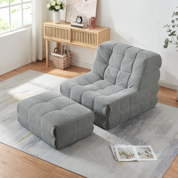 Fauteuil de sol Koskyvn avec repose-pieds 75 x 90 x 100 cm [en.casa]