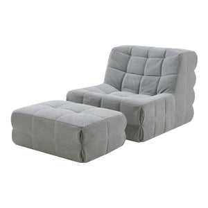 Fauteuil de sol Koskyvn avec repose-pieds 75 x 90 x 100 cm [en.casa]