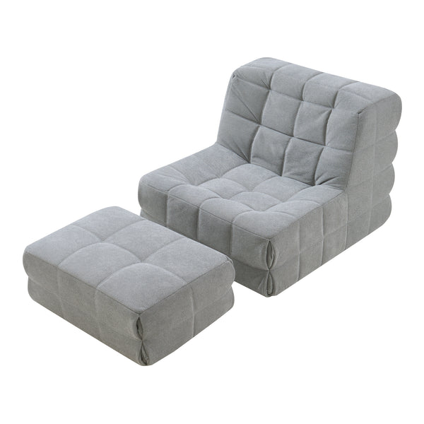 Fauteuil de sol Koskyvn avec repose-pieds 75 x 90 x 100 cm [en.casa]