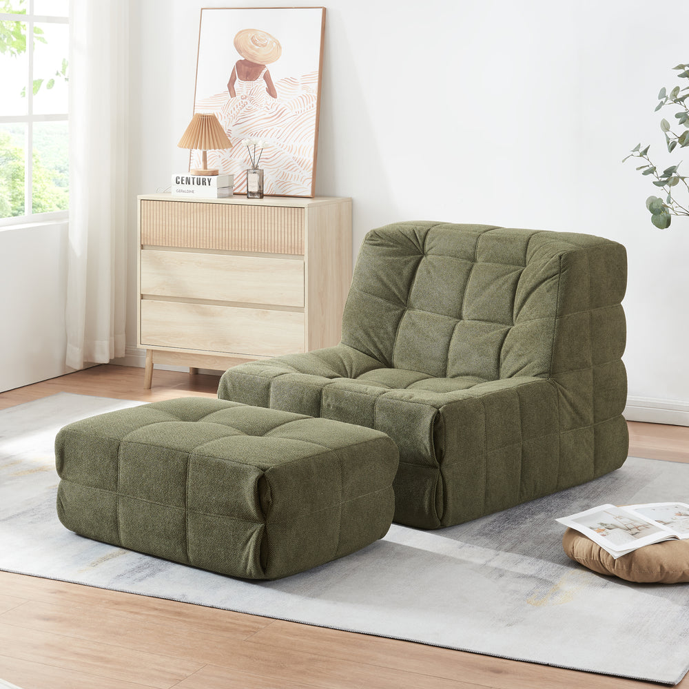 Fauteuil de sol Koskyvn avec repose-pieds 75 x 90 x 100 cm [en.casa]