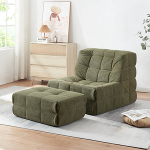 Fauteuil de sol Koskyvn avec repose-pieds 75 x 90 x 100 cm [en.casa]