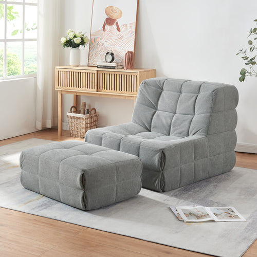 Fauteuil de sol Koskyvn avec repose-pieds 75 x 90 x 100 cm [en.casa]