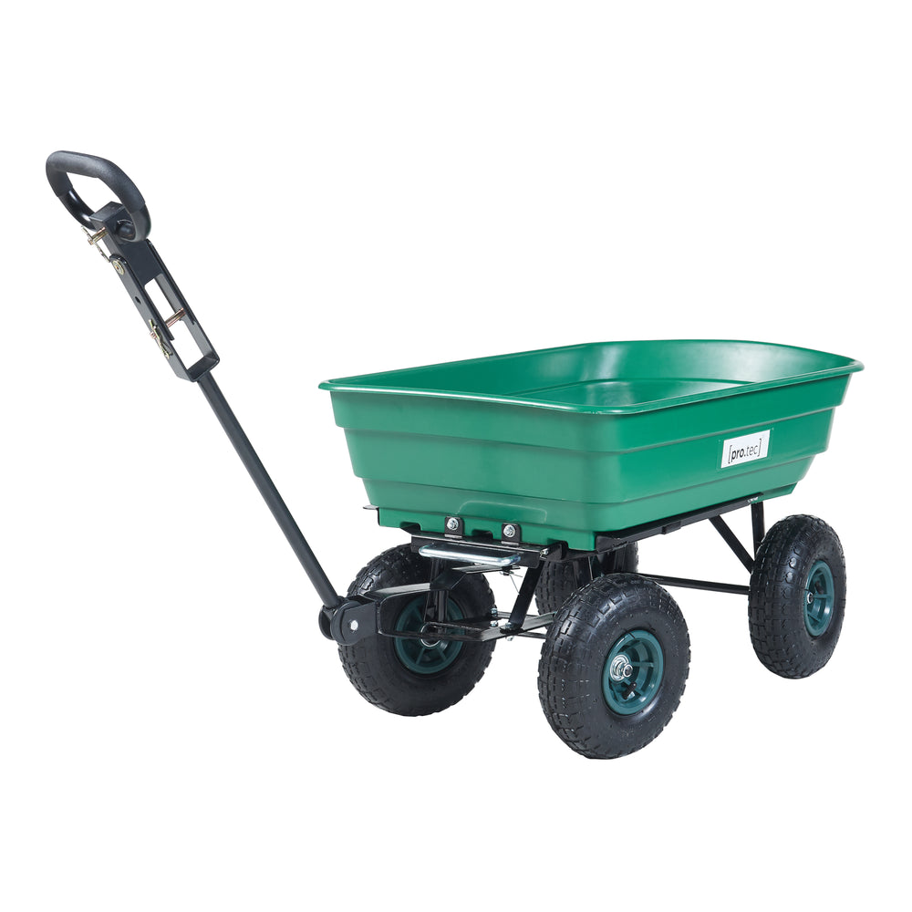 Chariot de jardin Corfinio benne basculante capacité de charge 250 kg vert noir pro.tec