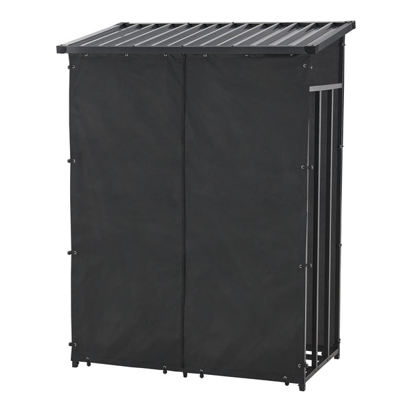 Abri-bûches couvert acier noir casa.pro