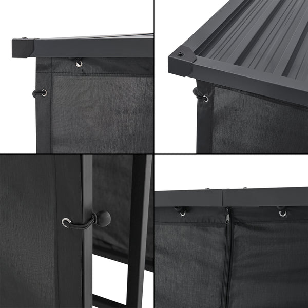 Abri-bûches couvert acier noir casa.pro