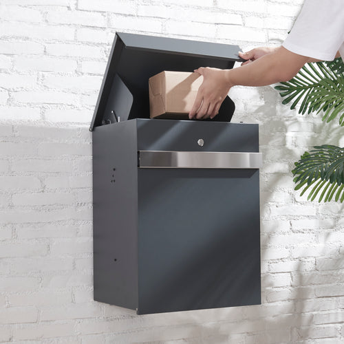 Boîte aux lettres Sønderborg acier galvanisé 58 x 44 x 35 cm  anthracite [en.casa]