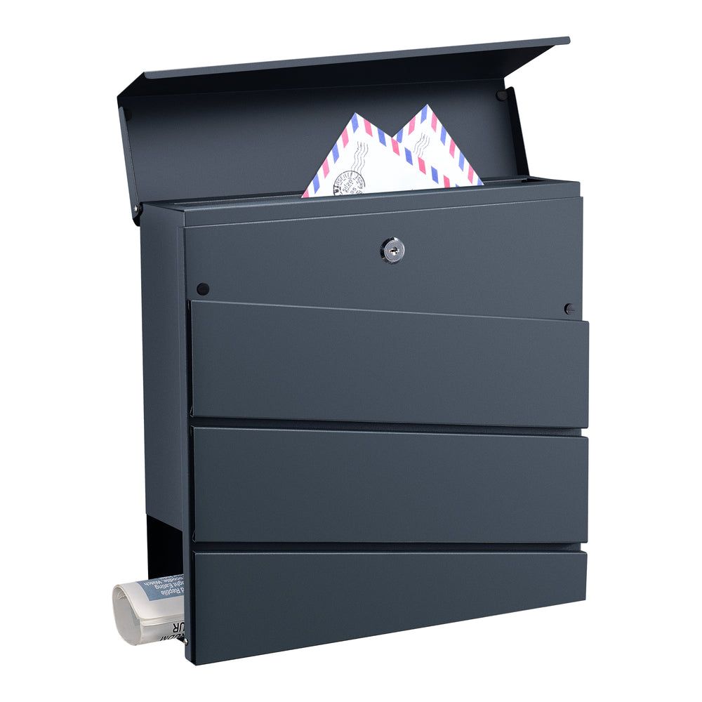 Boîte aux lettres Achtrup 37x37x11cm Acier Anthracite [en.casa]