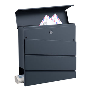 Boîte aux lettres Achtrup 37x37x11cm Acier Anthracite [en.casa]