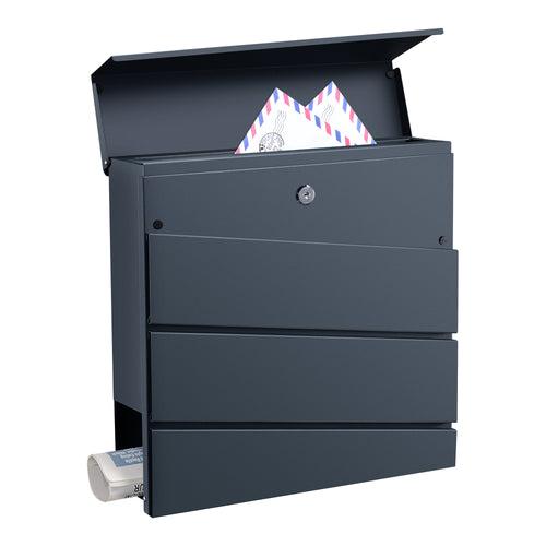 Boîte aux lettres Achtrup 37x37x11cm Acier Anthracite [en.casa]