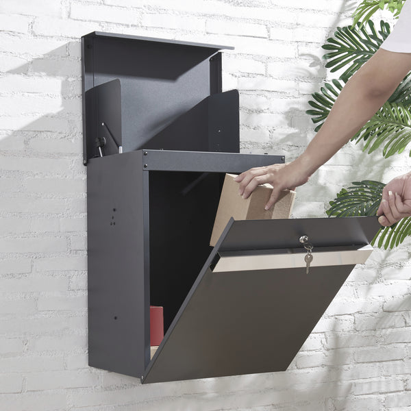 Boîte aux lettres Sønderborg acier galvanisé 58 x 44 x 35 cm  anthracite [en.casa]