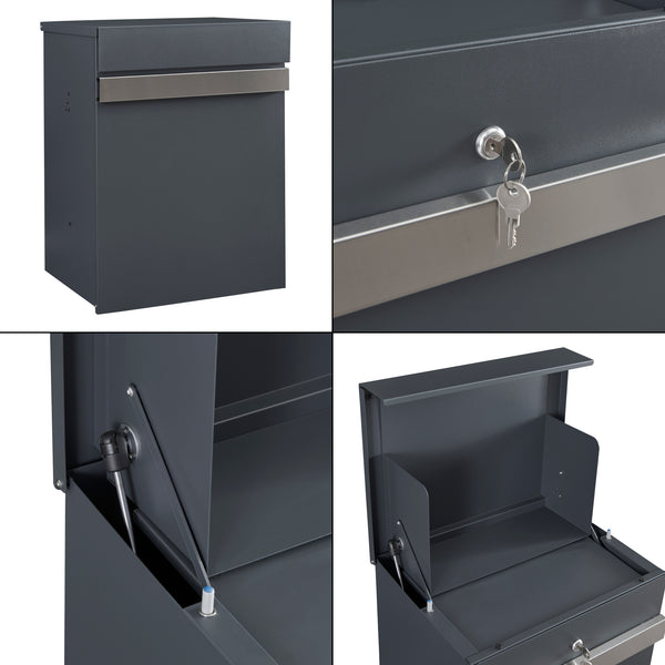 Boîte aux lettres Sønderborg acier galvanisé 58 x 44 x 35 cm  anthracite [en.casa]