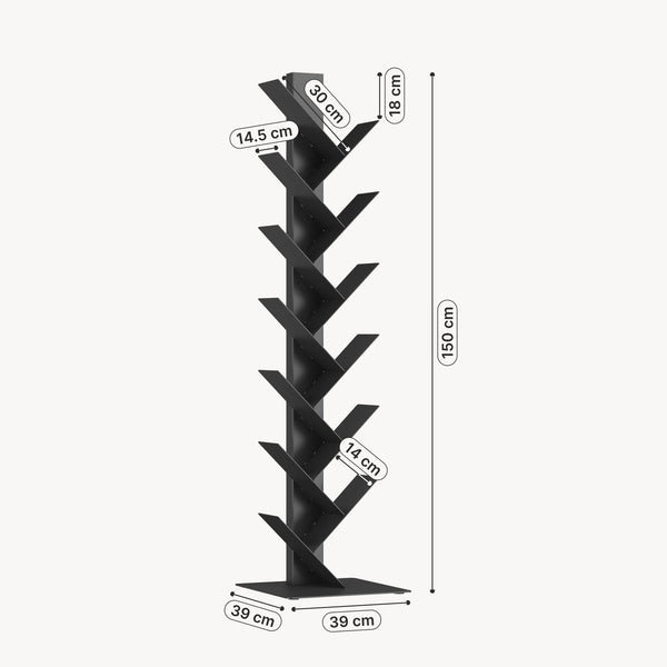 Bibliothèque Eksjö en forme d'arbre acier 150 x 39 x 39 cm [en.casa]