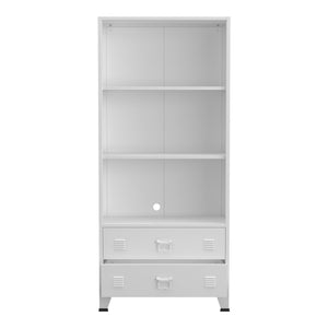 Bibliothèque haute Hammarland avec 2 tiroirs acier 180 x 80 x 40 cm [en.casa]