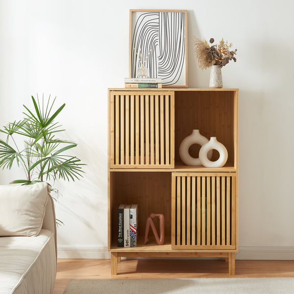 Bibliothèque Ypäjä bambou naturel [en.casa]