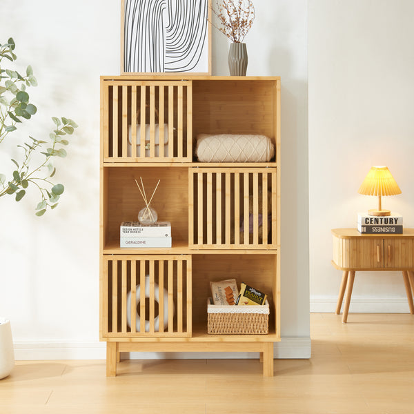 Bibliothèque Ypäjä bambou naturel [en.casa]