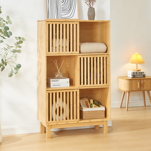 Bibliothèque Ypäjä bambou naturel [en.casa]
