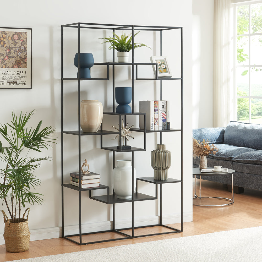 Étagère Råde métal 180x100x35 cm noir [en.casa] - premiumXL