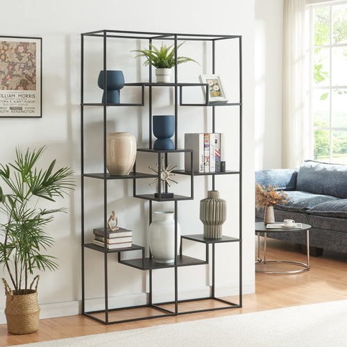 Étagère Råde métal 180x100x35 cm noir [en.casa] - premiumXL