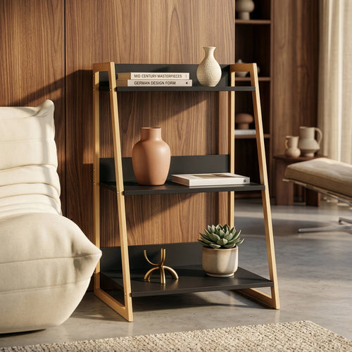Étagère Kuomi 84x53x47 cm Beige/Gris foncé [en.casa]