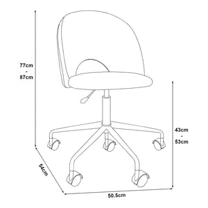 Chaise de bureau Kajaani à hauteur réglable velours [en.casa]