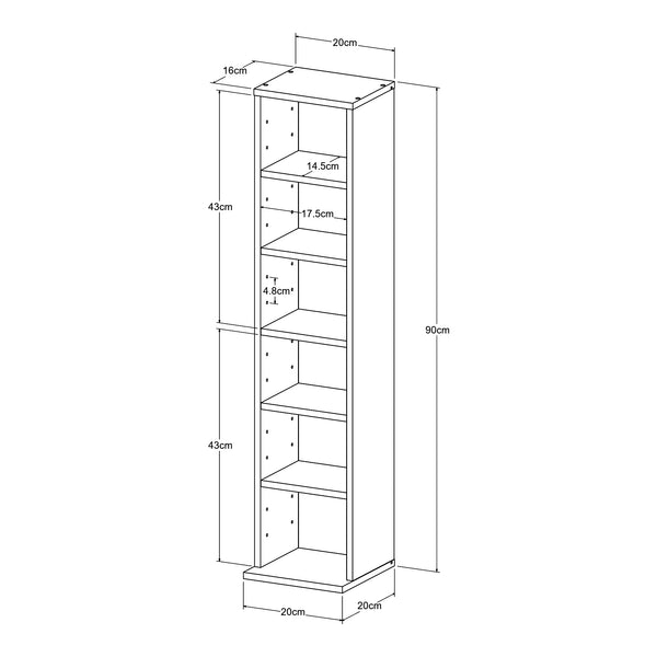 Étagère CD Tynset  90 x 20 x 20 cm [en.casa] 