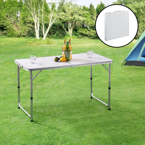 Table de Camping Pliable en Aluminium et MDF avec Hauteur Réglable Table de Jardin