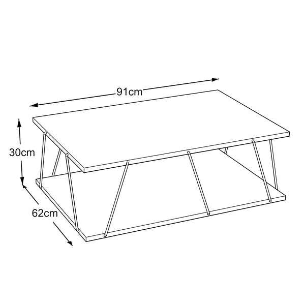 Table basse Saltdal 91x62x30cm en différentes couleurs [en.casa]