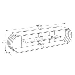 Table TV Robertsfors 180/172/160cm en différentes couleurs [en.casa]